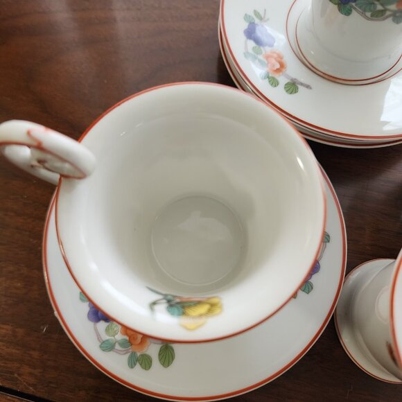 4 Rosenthal Indian Tree Cup Saucer 3.5" Continental line rust purple antique vin - Picture 7 of 16